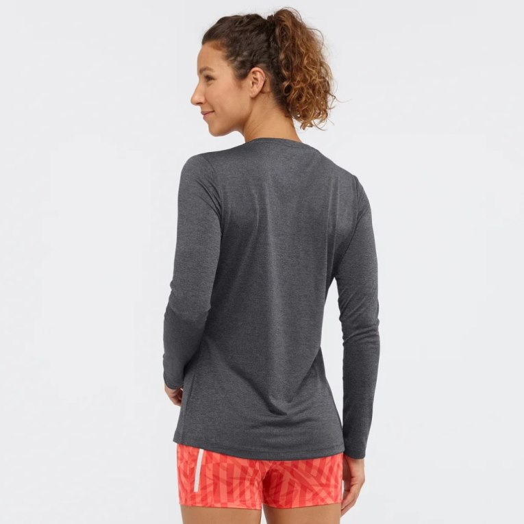 Black Salomon Agile Long Sleeve Women's T-Shirts | PH 64580J